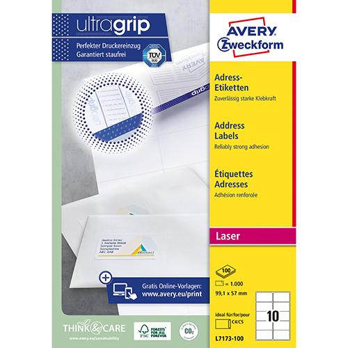 Photo de Etiquettes Laser - 99.1x57 mm - Blanc - Avery