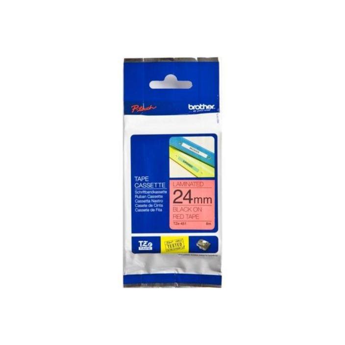 Foto van Brother P-touch lint - 24 mm - zwart op rood - Veelkleurig - Brother