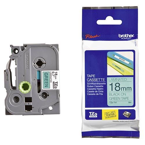 Foto van Etiket - P-Touch QL - 18mm - zwart/groen - Veelkleurig - Brother