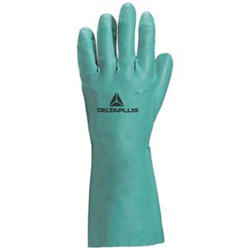 Photo de Gants nitrile contre les produits chimiques - taille 7,5 - Vert - Deltaplus