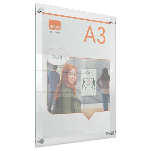 Photo de Porte-affiche mural Nobo Premium Plus A3 - Transparent - Nobo