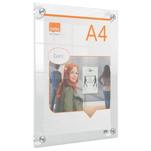 Photo de Porte-affiche mural reposition Premium Plus A4 - Transparent - Nobo