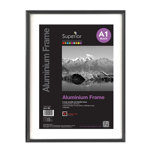 Photo de Cadre photo A1 aluminium brossé noir Seco - Noir - Seco