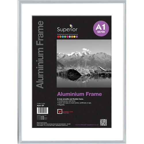 Photo de Cadre photo A1 aluminium brossé argent Seco - Gris - Seco