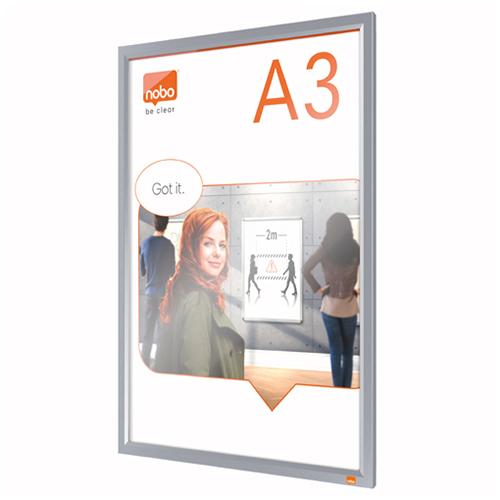 Photo de Vitrine "Clip Frame Impression Pro" A3 alu - Gris - Nobo