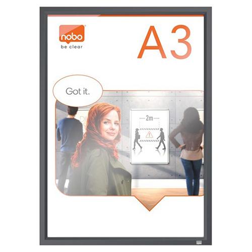 Photo de Vitrine "Clip Frame Impression Pro" A3 - Gris - Nobo