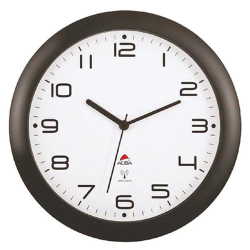 Photo de Horloge radio pilotée - diametre 30 cm - Gris - Alba