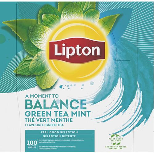 Photo de Thé Lipton - Feel Good Selection Infus Green Menthe- bte 100 - Lipton