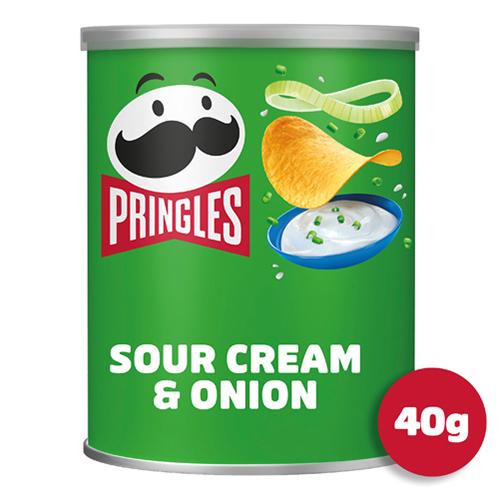 Photo de Pringles cream & onion - tube 40grs- lot de 12 - Pringles