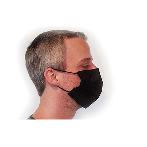 Photo de Masque de protection jetable type chirurgical - Anse alluminium  - Noir