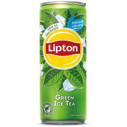 Foto van Groene blikjes Ice Tea - 33CL - Pak van 24 Slim - Lipton