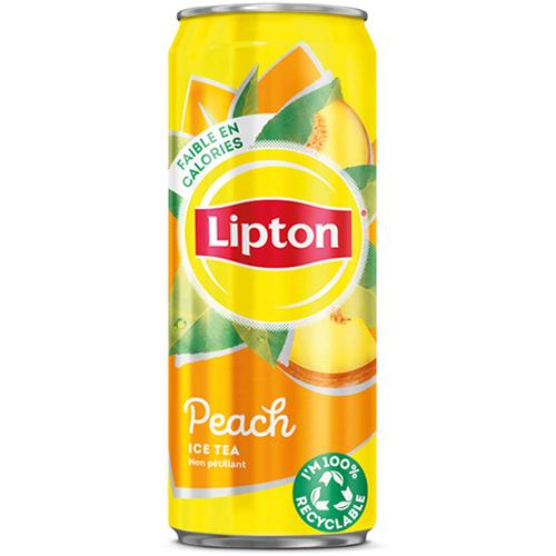 Photo de Canettes Ice Tea Pêche - 33CL - Paq de 24 Sleek - Lipton