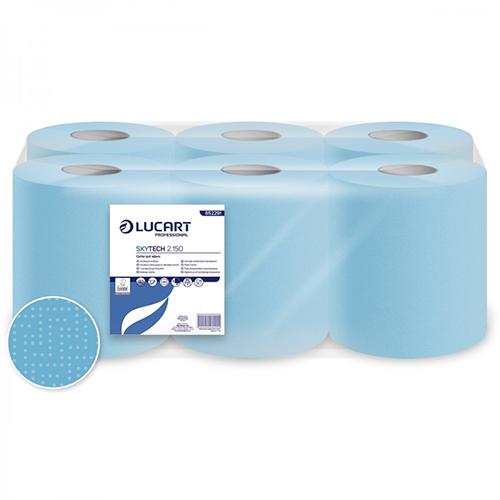 Photo de Rouleau Lucart Sky Tech bleu 2 plis/150m - lot 6  - Bleu - Lucart