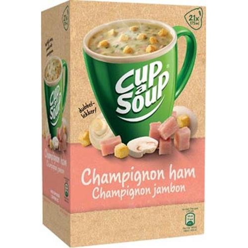 Foto van Cup-a-soup champignon/ham soep - 21 pakjes - Knorr