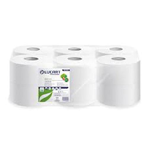 Photo de Papier Toilette Lucart mini Jumbo T2-2 plis(12 roul) - Blanc - Lucart