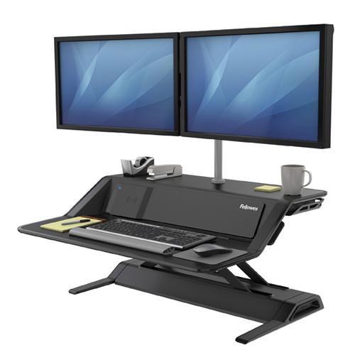 Photo de Poste de travail assis/debout Lotus DX - Noir - Fellowes