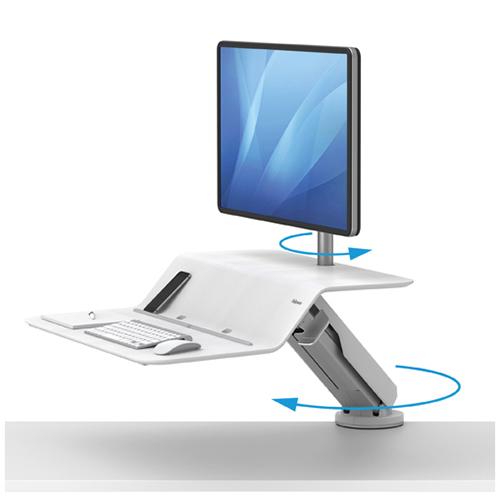 Photo de Poste de travail assis/debout Lotus RT - simple - Blanc - Fellowes