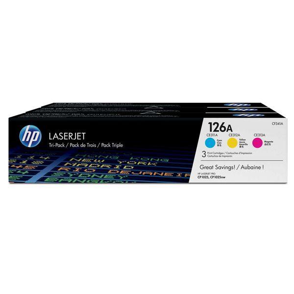 Photo de Toner HP126A, pack de 3 couleurs - code HPCF341A