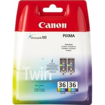 Photo de Cartouche jet d'encre couleur Canon CLI36 duo pack