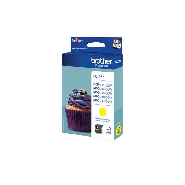 Foto van Brother gele inkjetcartridge - LC-123Y