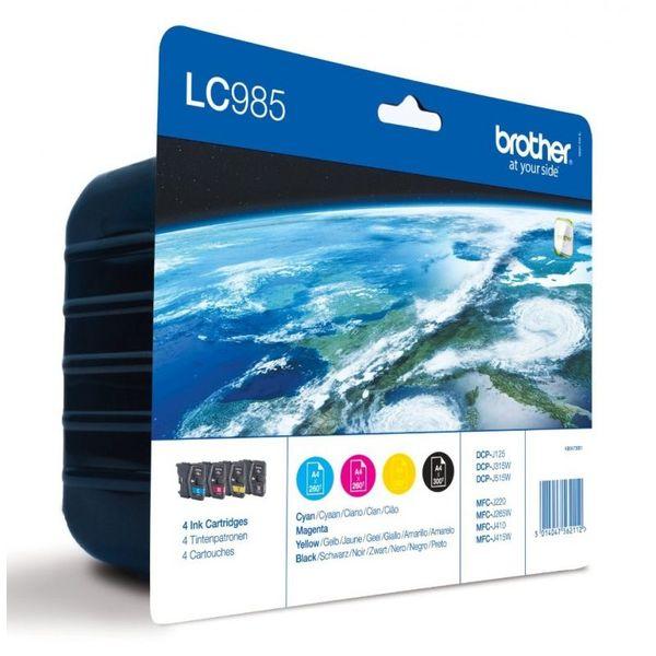 Foto van Brother LC985 Toner - voordeelverpakking ( zwart,cyaan,magenta,geel)