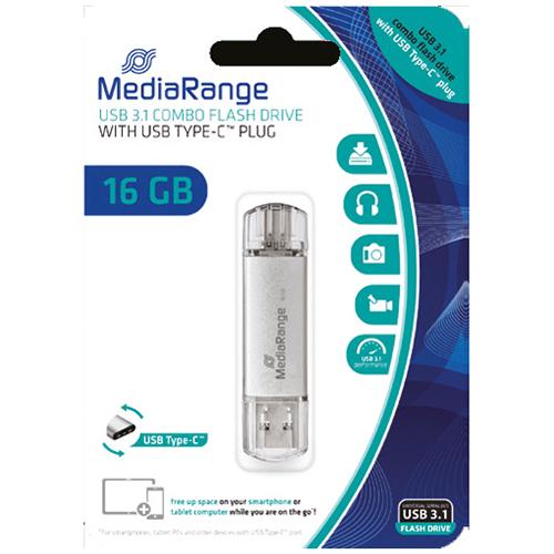 Photo de Clé USB 3.1 type C Combo Flash Drive 16GB - MediaRange