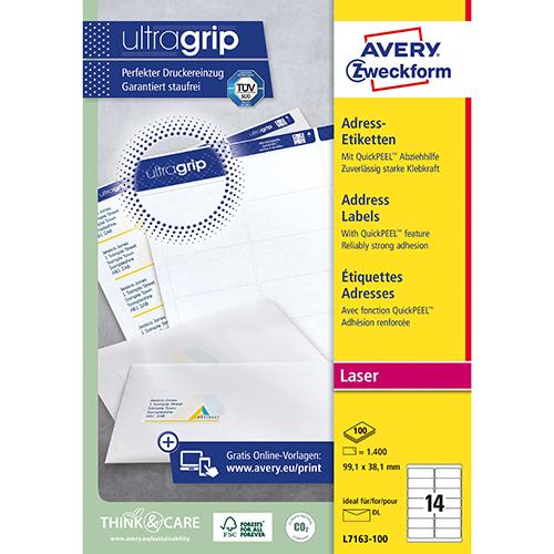 Photo de Etiquette 99.1 x 38.1 mm - Avery L7163 -100 - Blanc - Avery