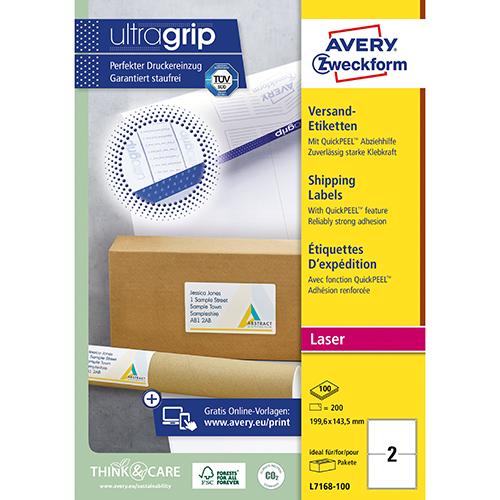 Photo de Etiquette 199.6 x 143.5 mm - Avery L7168-100 - Blanc - Avery