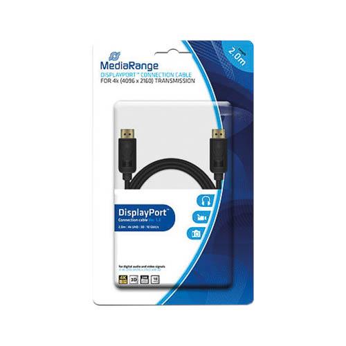 Photo de Cable displayport male/male 2m noir - Noir - MediaRange