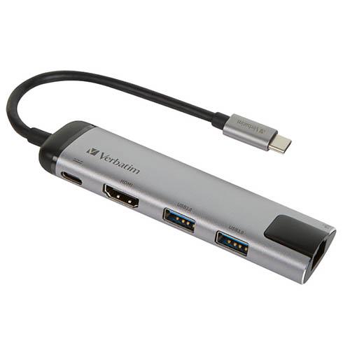 Photo de Port Verbatim - multiports USB/USB-C/HDMI/ ETHERNET - Gris - Verbatim