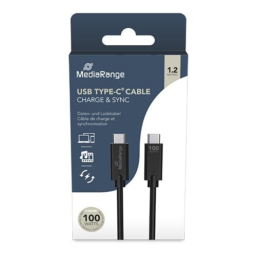 Photo de Câble type USB-C charge & sync - Noir - MediaRange